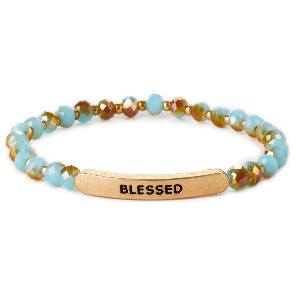 Blessed Glass Bead Stretch Bracelet, 2.5" dia. Jewelry Hallmark