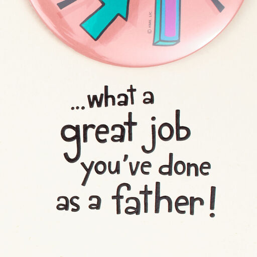 #1 Daughter Funny Card for Dad With Pin, 