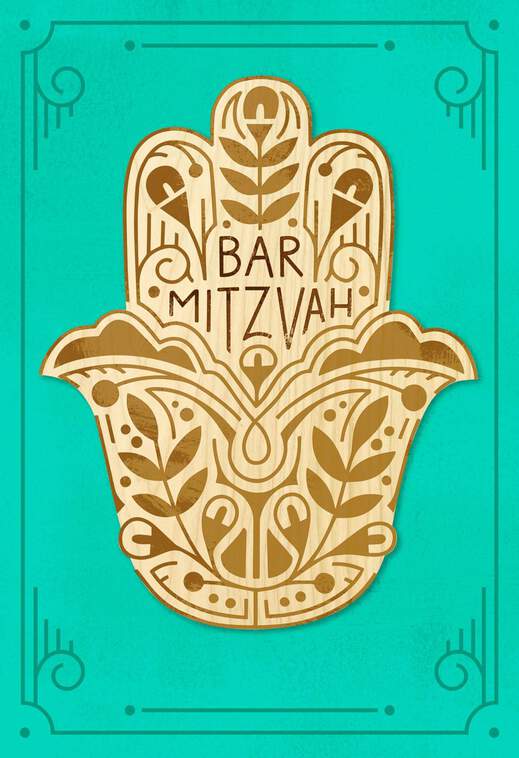 Love Always Hamsa Bar Mitzvah Card, , large image number 1