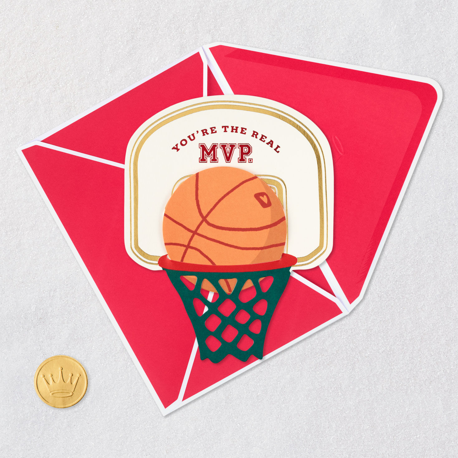 Basketball Hoop Paper Craft Card for Kids Signing card image number 6