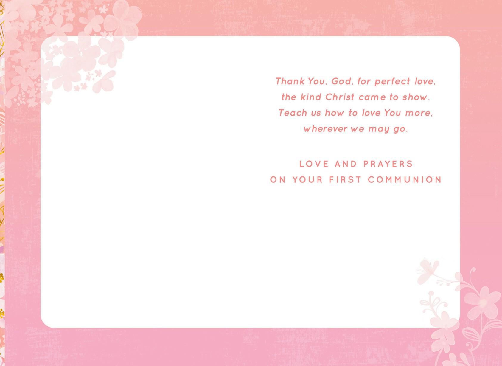 Chalice and Flowers First Communion Card for Goddaughter