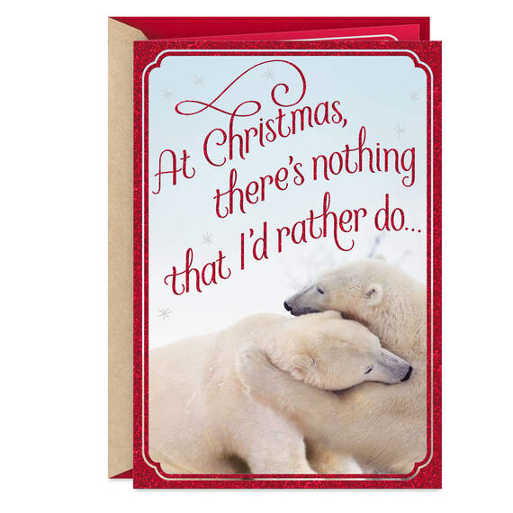 Cuddling Up Next to You Romantic Christmas Card, , large image number 1