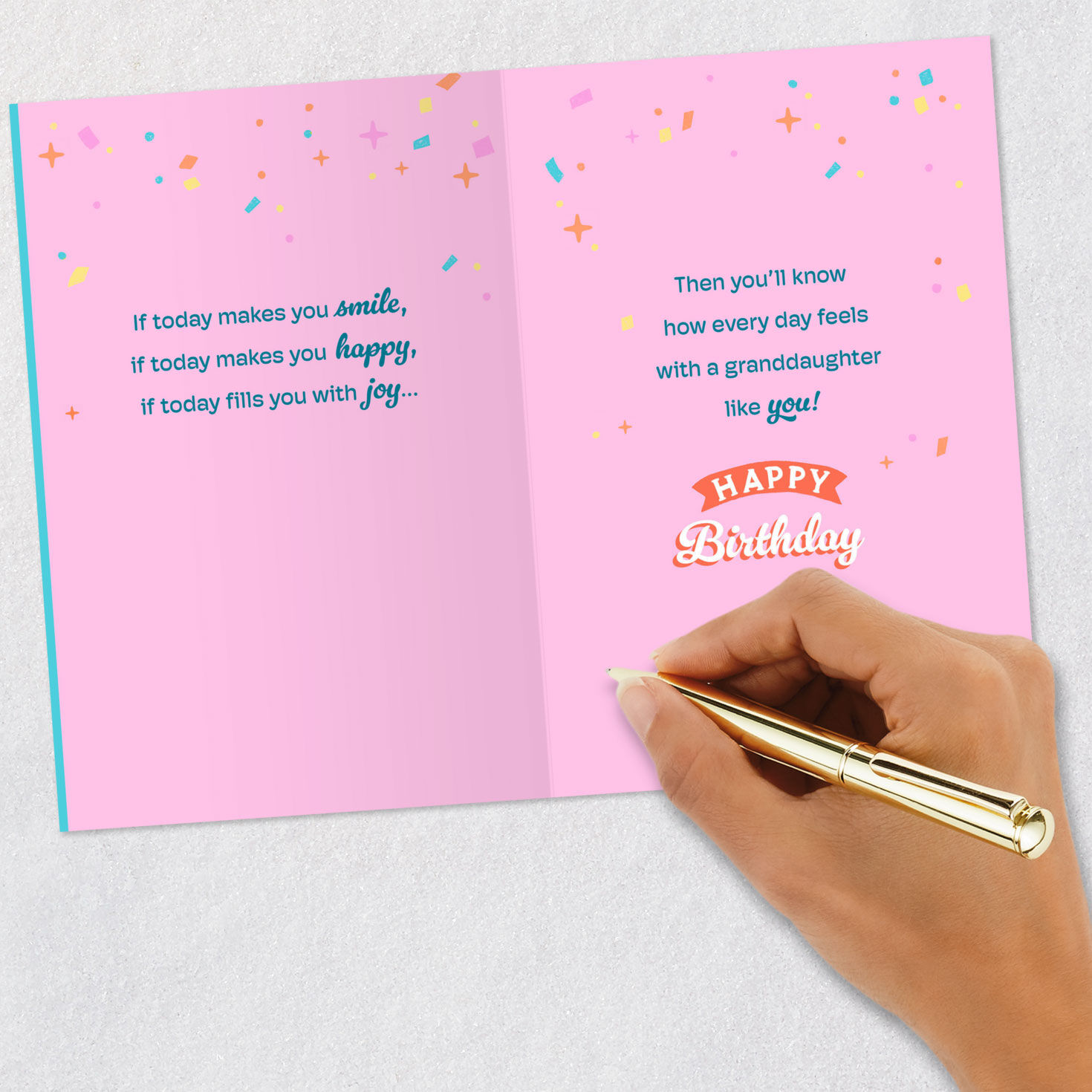 Ice Cream With Sprinkles Granddaughter Birthday Card Signing card image number 6