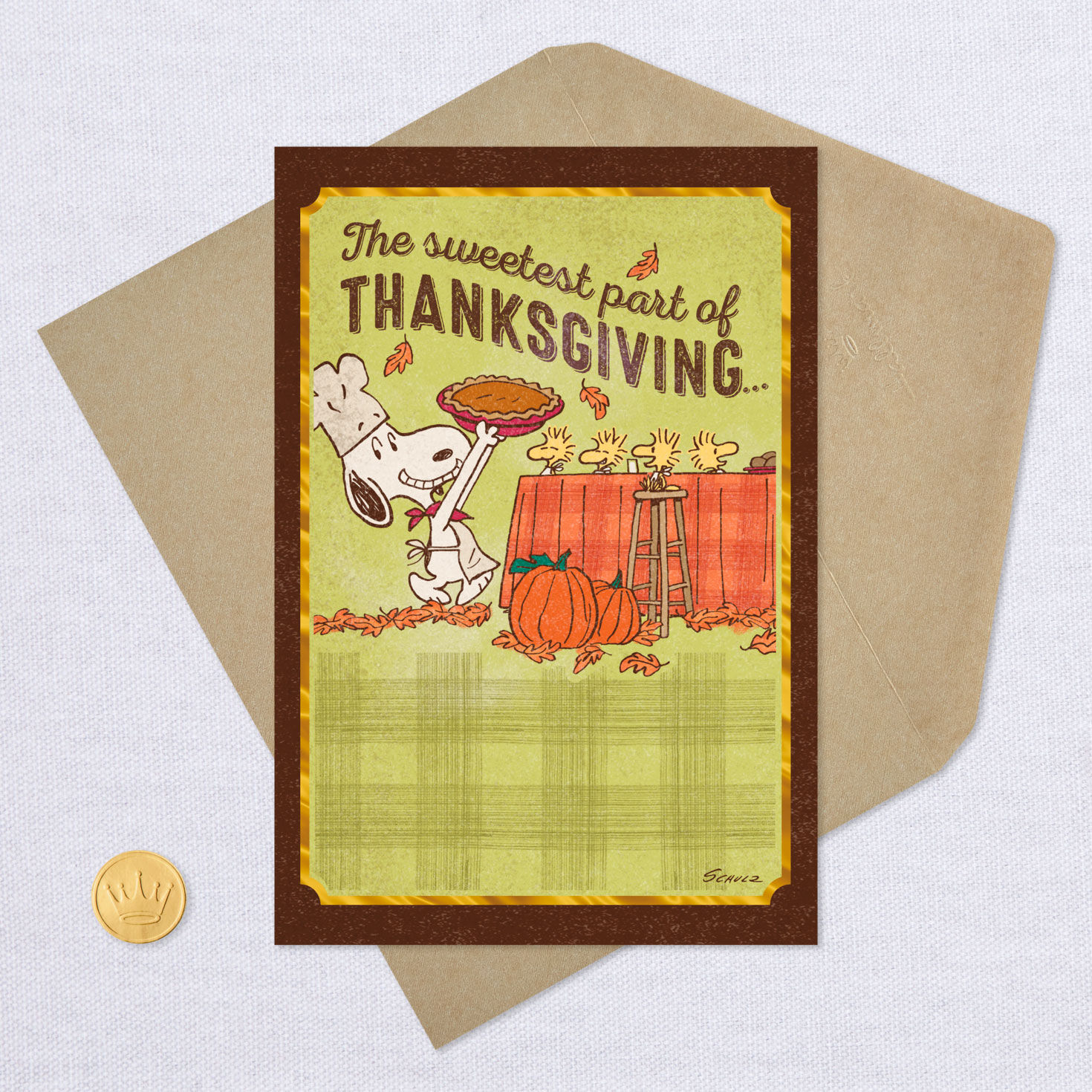Peanuts® Snoopy Sharing the Love Cute Thanksgiving Card - Greeting ...