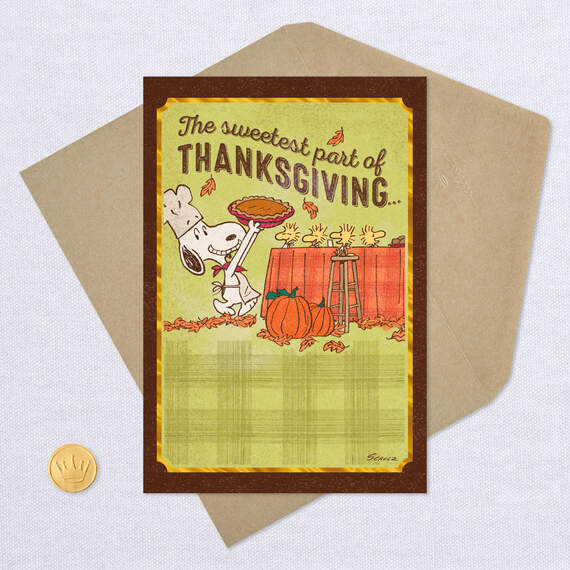 Peanuts® Snoopy Sharing the Love Cute Thanksgiving Card, , large image number 5