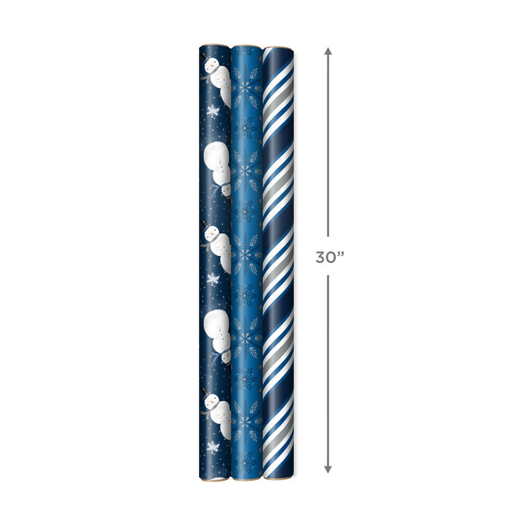 Blue and Silver Gift Wrap Kit With Holiday Wrapping Paper, Bows, Ribbons and Tags, , large image number 4
