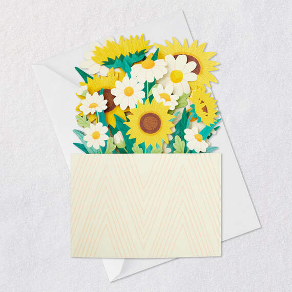 Daisy and Sunflower Bouquet Thinking of You 3D Pop-Up Card, , large image number 6