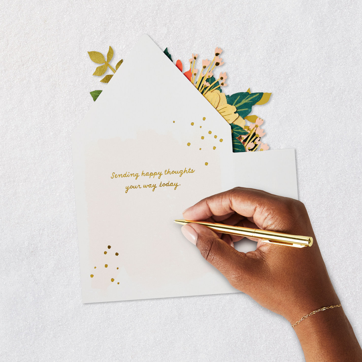Orange and Yellow Flowers in Envelope Pop-up Card Signing card image number 6