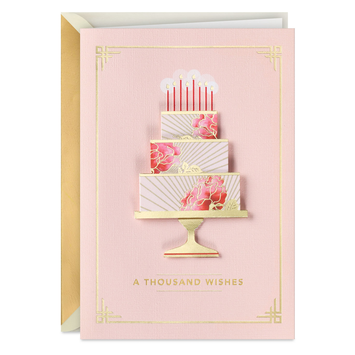 A Thousand Wishes Floral Cake Birthday Card