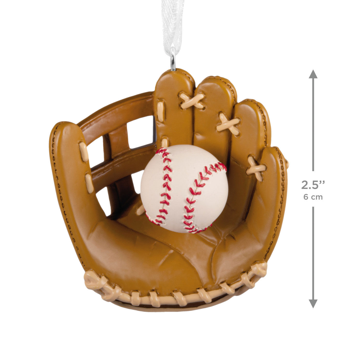 Baseball in Glove Christmas Ornament measurement image number 3