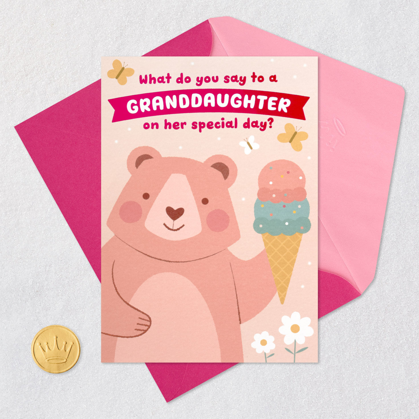 Big Bear Hug Pop-Up Birthday Card for Granddaughter, , large image number 6