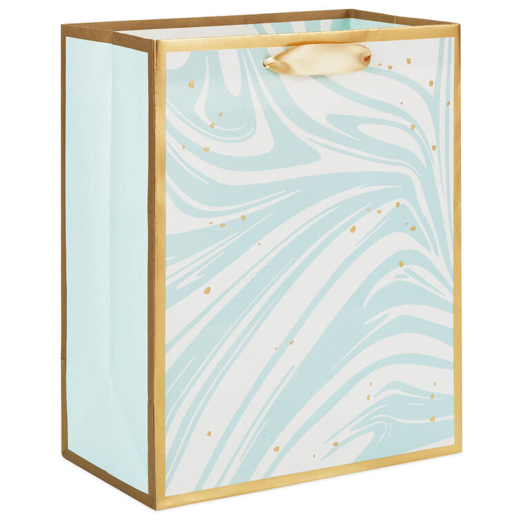 Aqua and White Swirl Medium Gift Bag Front image number 1