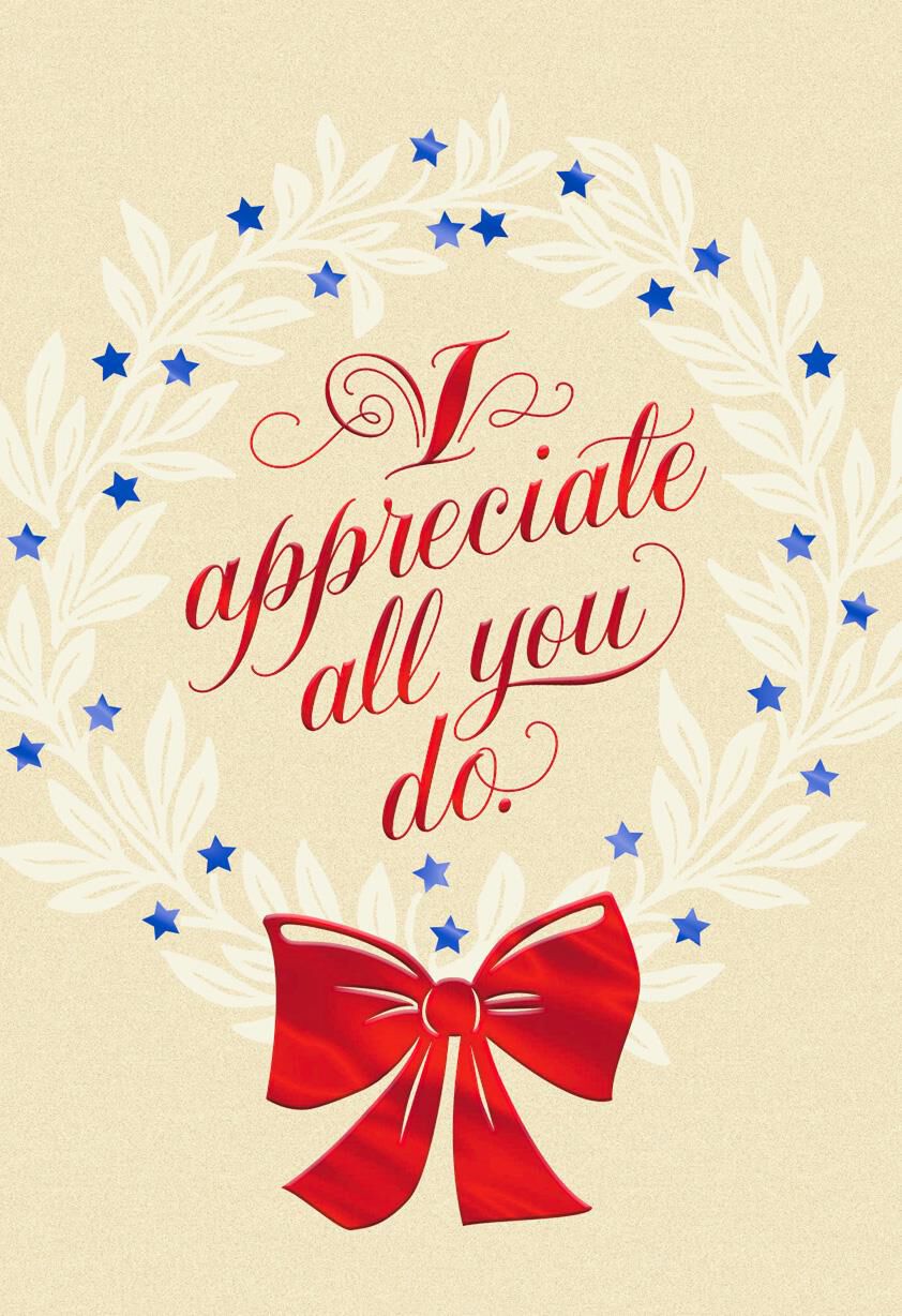 Patriotic Wreath Christmas Card for Military Personnel