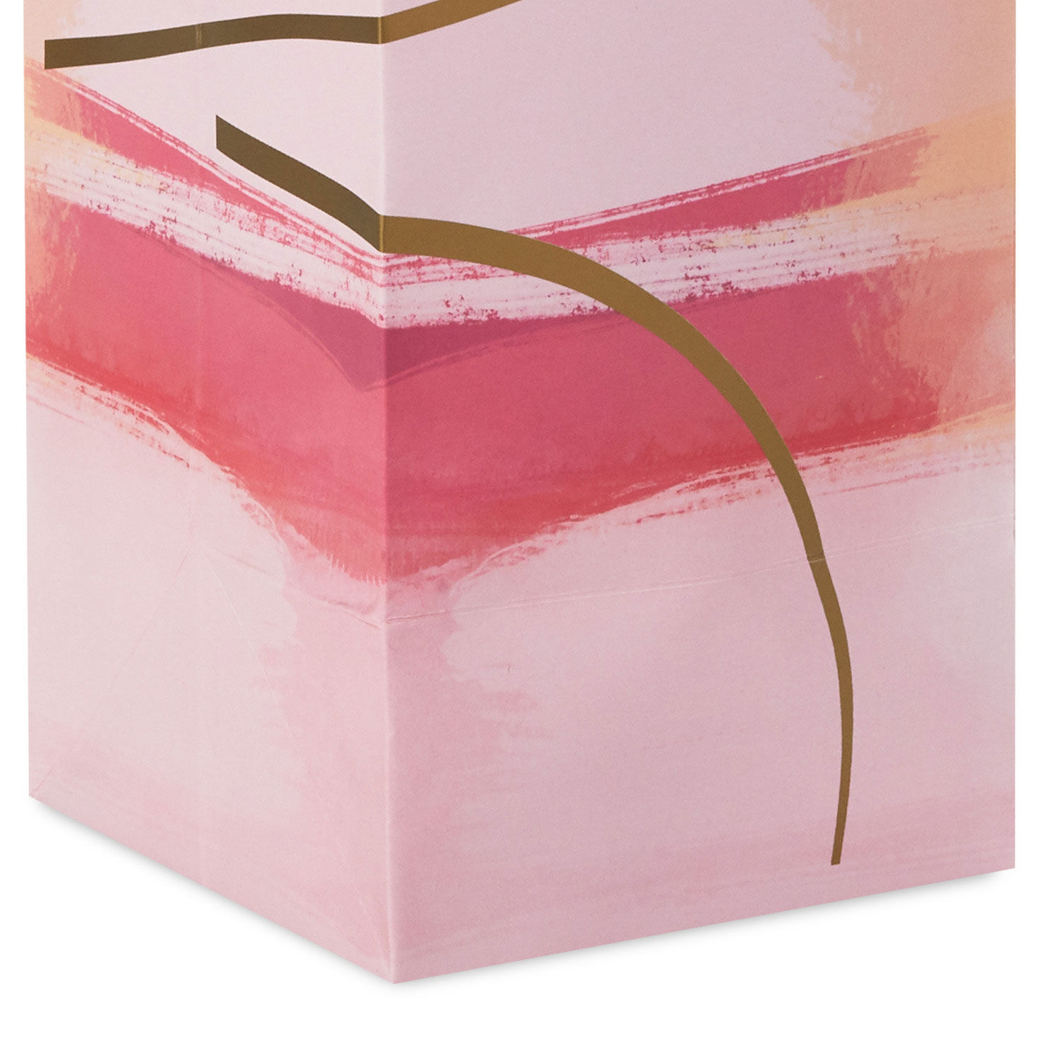 Abstract Pink and Gold 4-Pack Wine Bottle Gift Bags Base/Side Detail image number 6