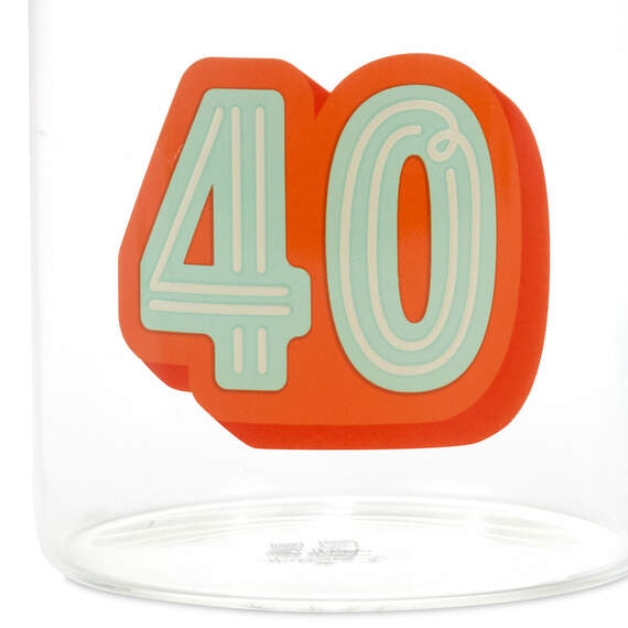 Glass 40th Birthday Mug, 17.5 oz., , large image number 3