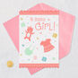 Newborn Items and Hearts 99-cent New Baby Girl Card Card Front with Envelope and Gold Seal image number 7