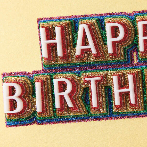 Fabulous Like You Rainbow Glitter Birthday Card, , large image number 4