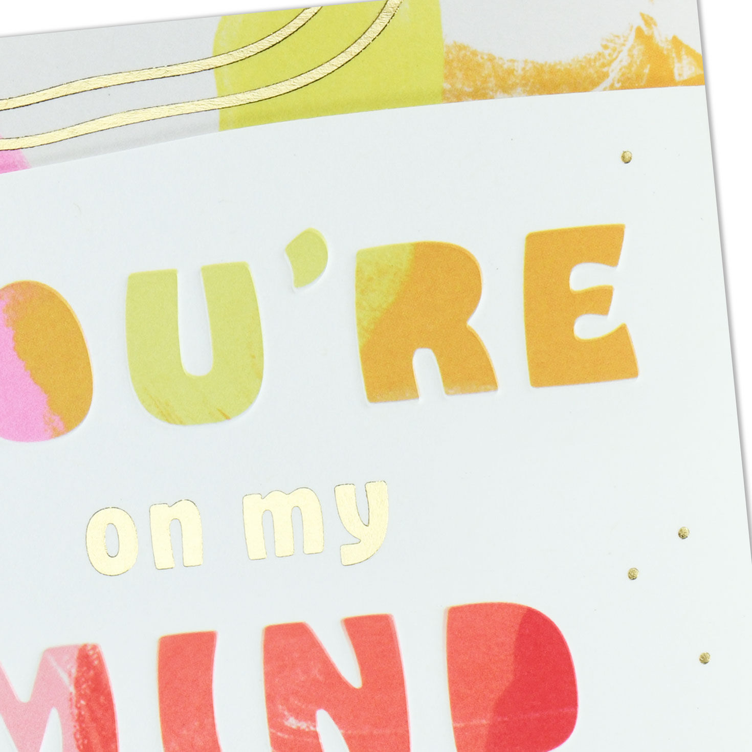 Colorful Abstract Lettering Thinking of You Card  image number 5