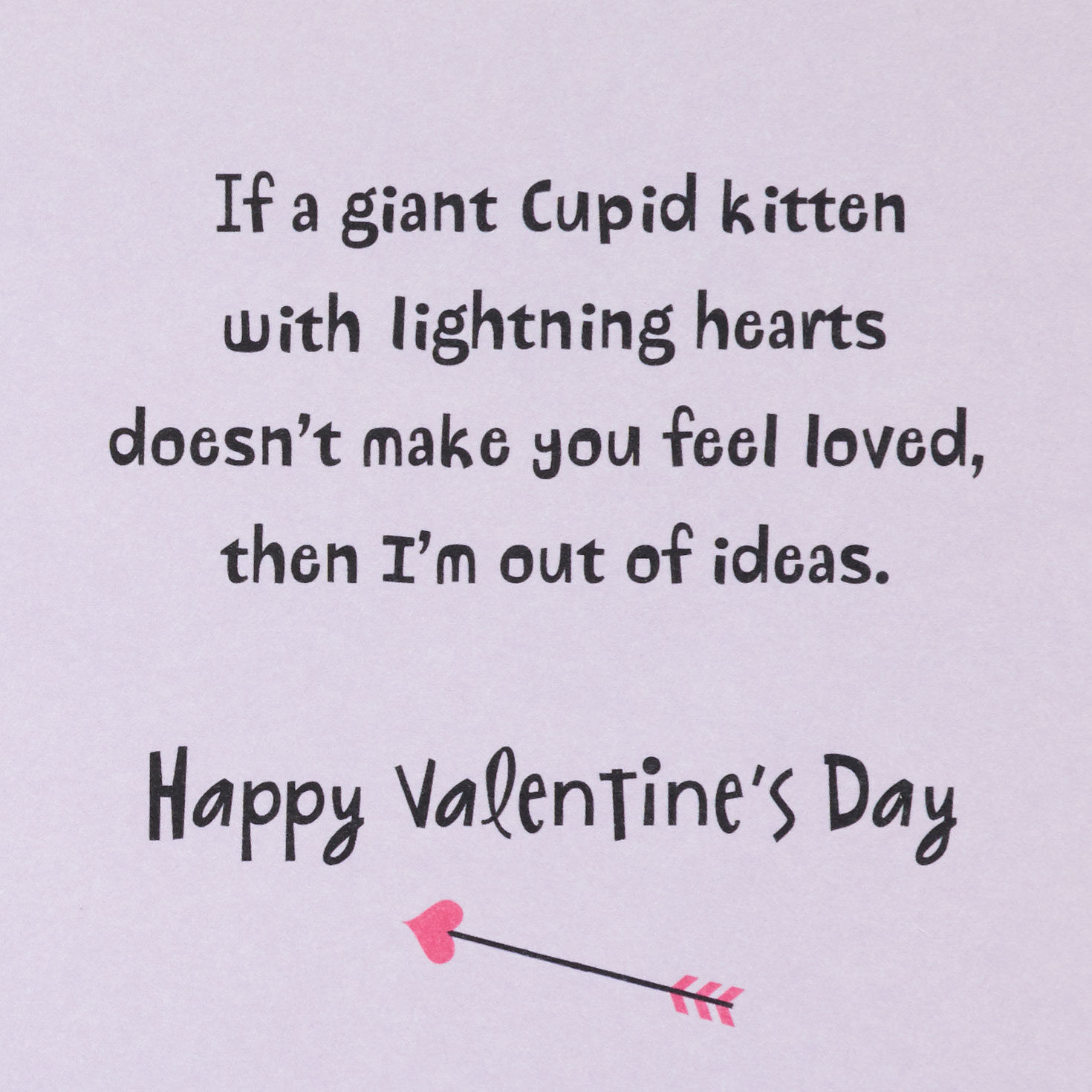 Giant Cupid Cat Funny Valentine's Day Card sentiment image number 2