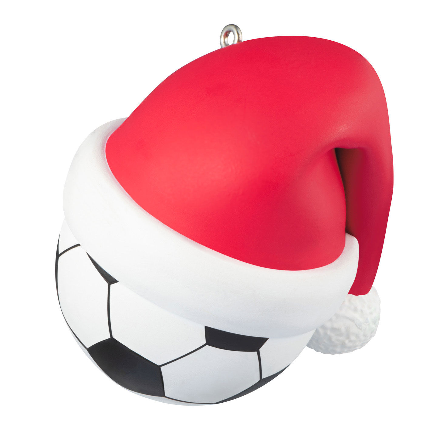 Soccer Ball With Santa Hat 2026 Keepsake Ornament Back image number 6