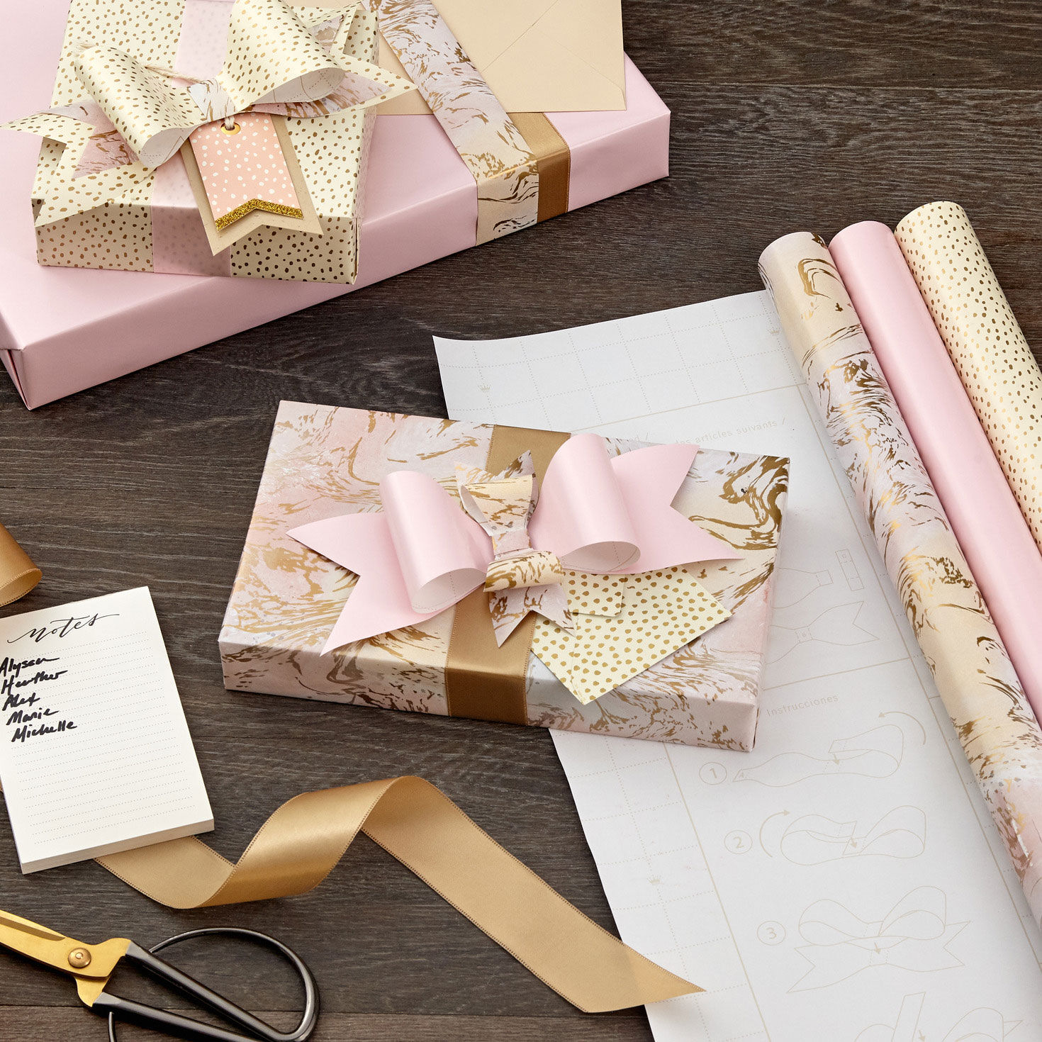 Feminine Pastels Gift Wrap Roll Assortment in use image number 4