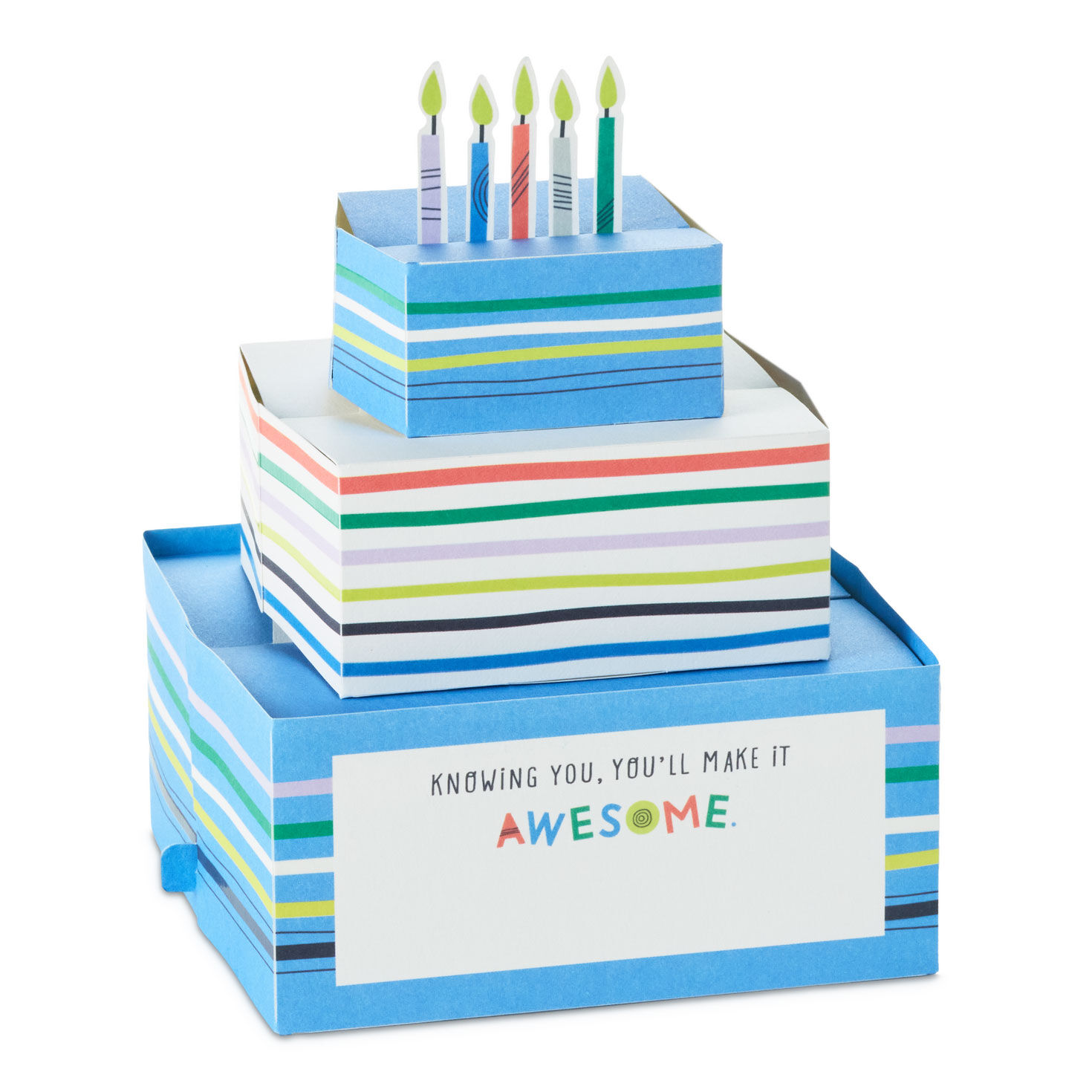 Primary Colors Layer Cake Kids Pop-Up Birthday Card Sentiment image number 2