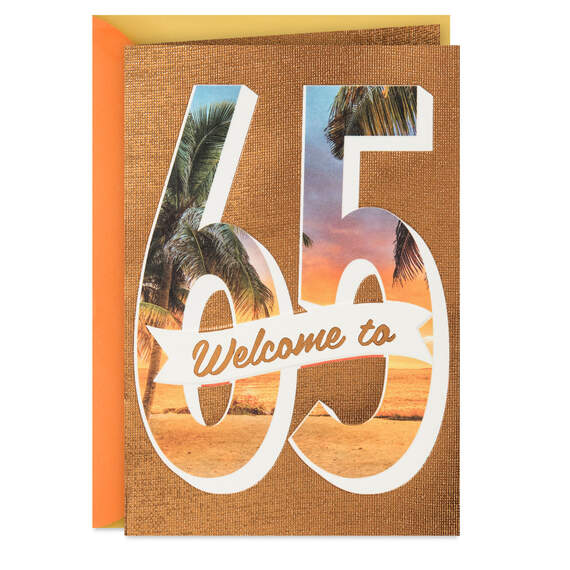 Welcome to 65 Tropical Sunset 65th Birthday Card