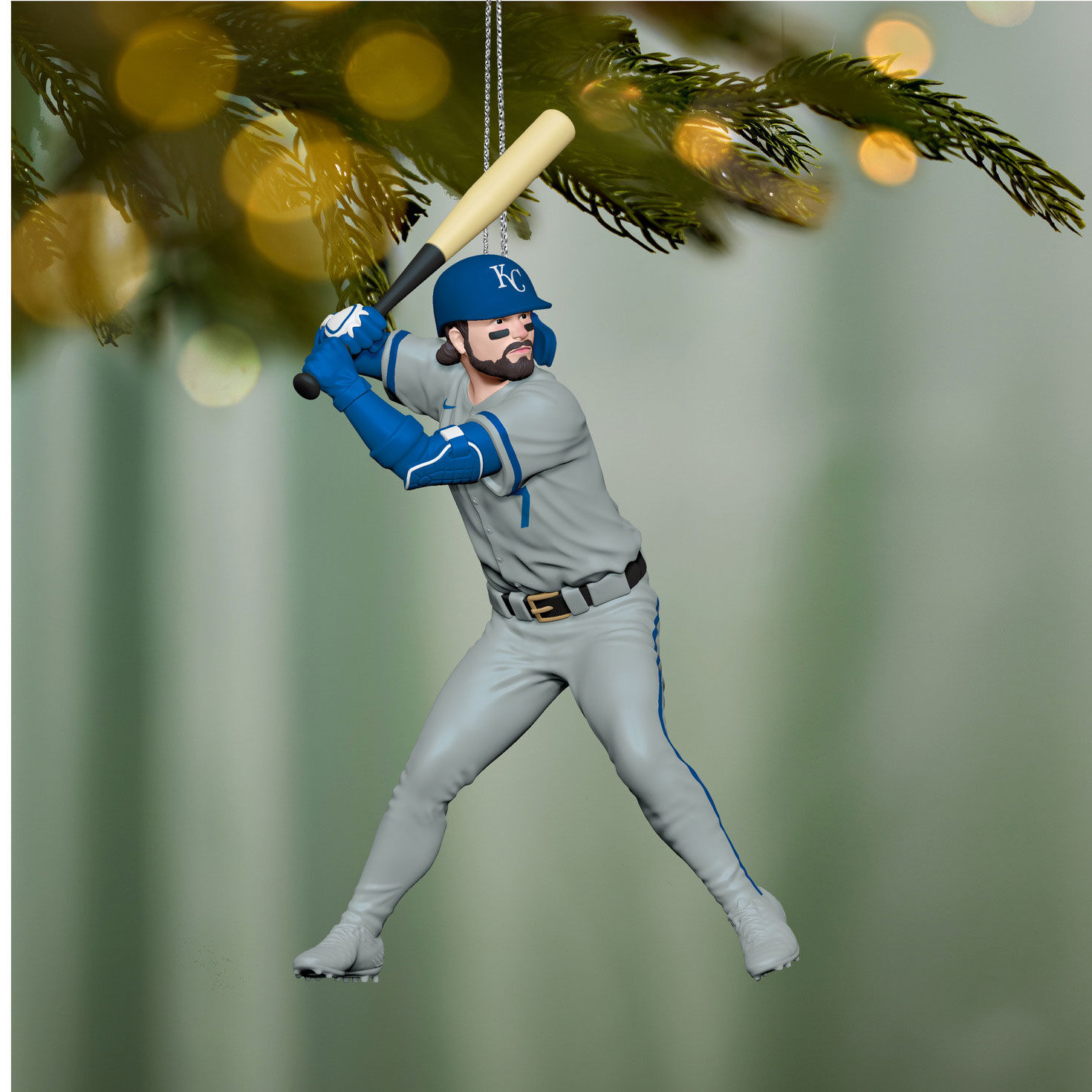 Royals Bobby Witt Jr. Keepsake Ornament hanging on tree image number 2