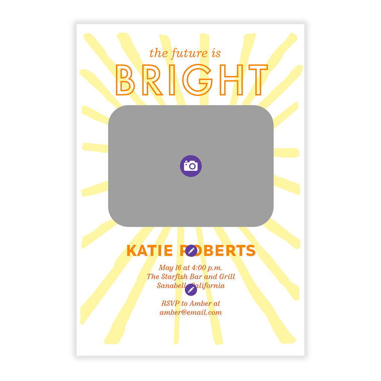Future Is Bright Sun Rays Graduation Invitation, , large image number 5