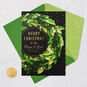 Holiday Wreath Romantic Christmas Card for Him Card Front with Envelope and Gold Seal image number 6