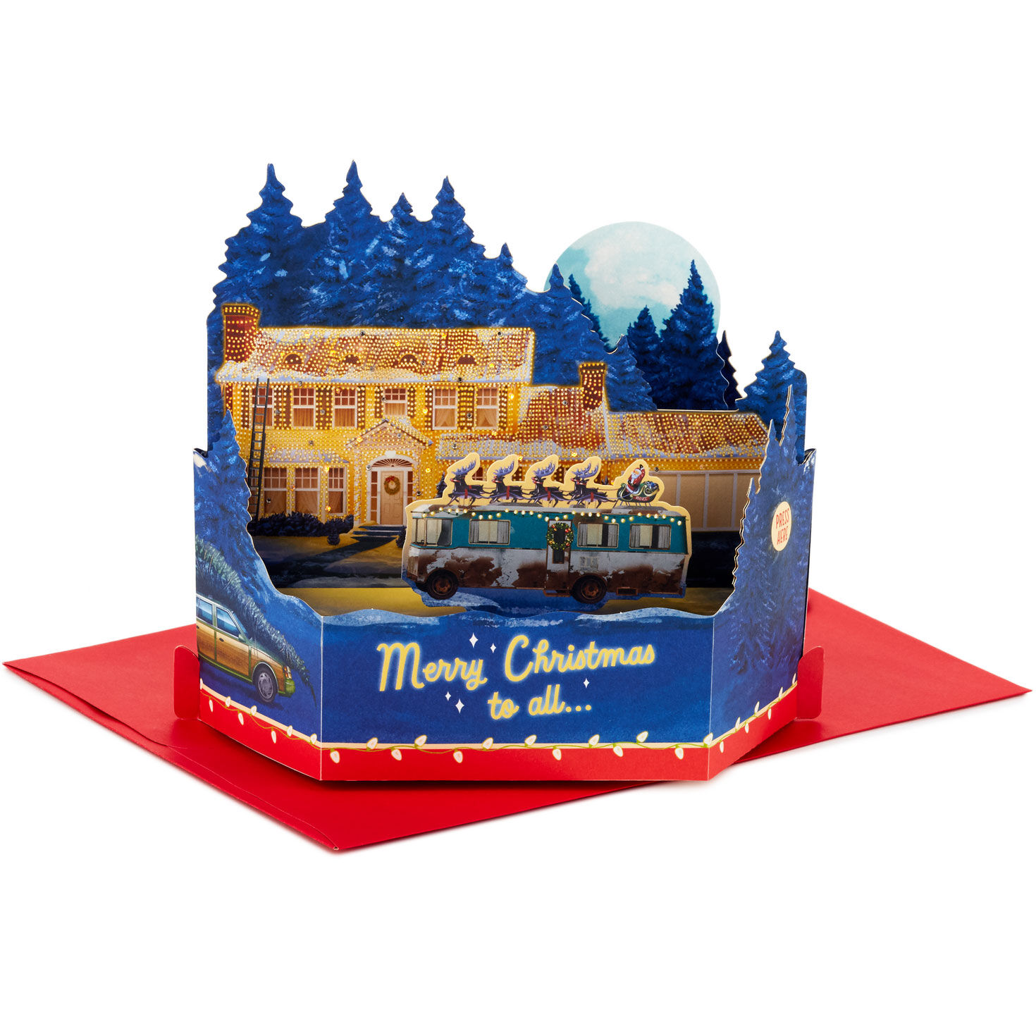National Lampoon's Christmas Vacation™ Merry Christmas to All Musical 3D Pop-Up Christmas Card With Lights