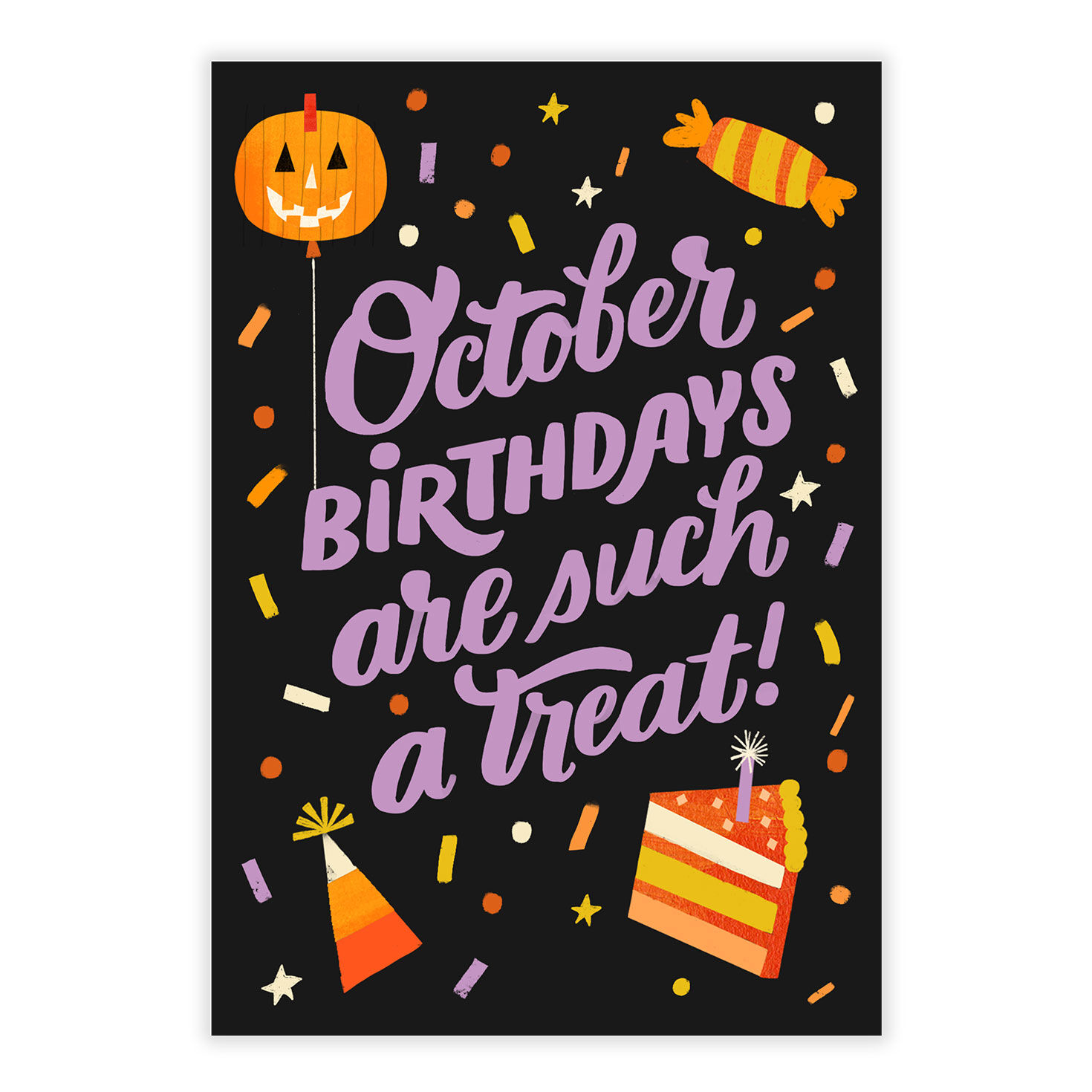 October Is a Treat Personalized Birthday Card front image number 2