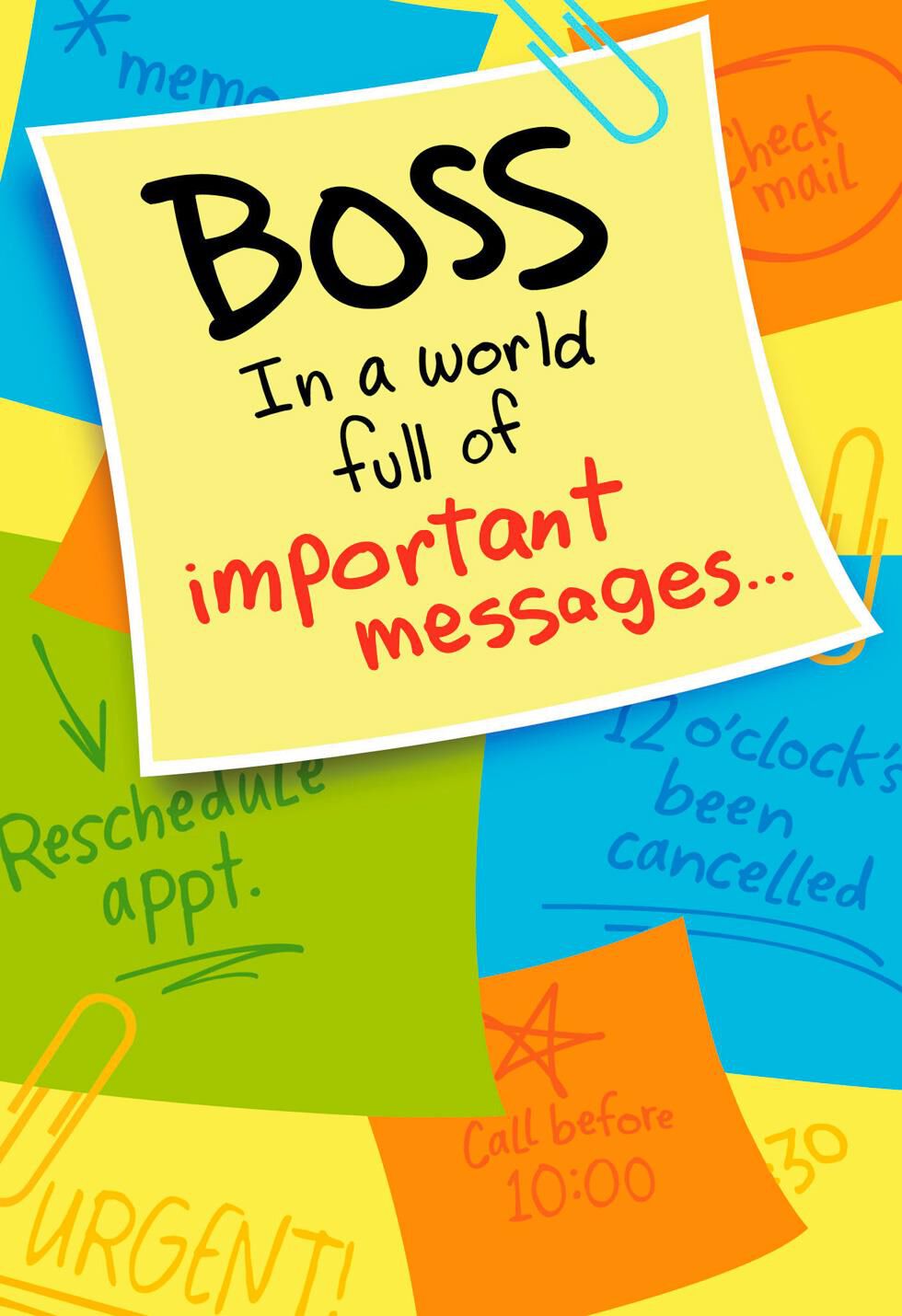 Important Memo Boss's Day Card