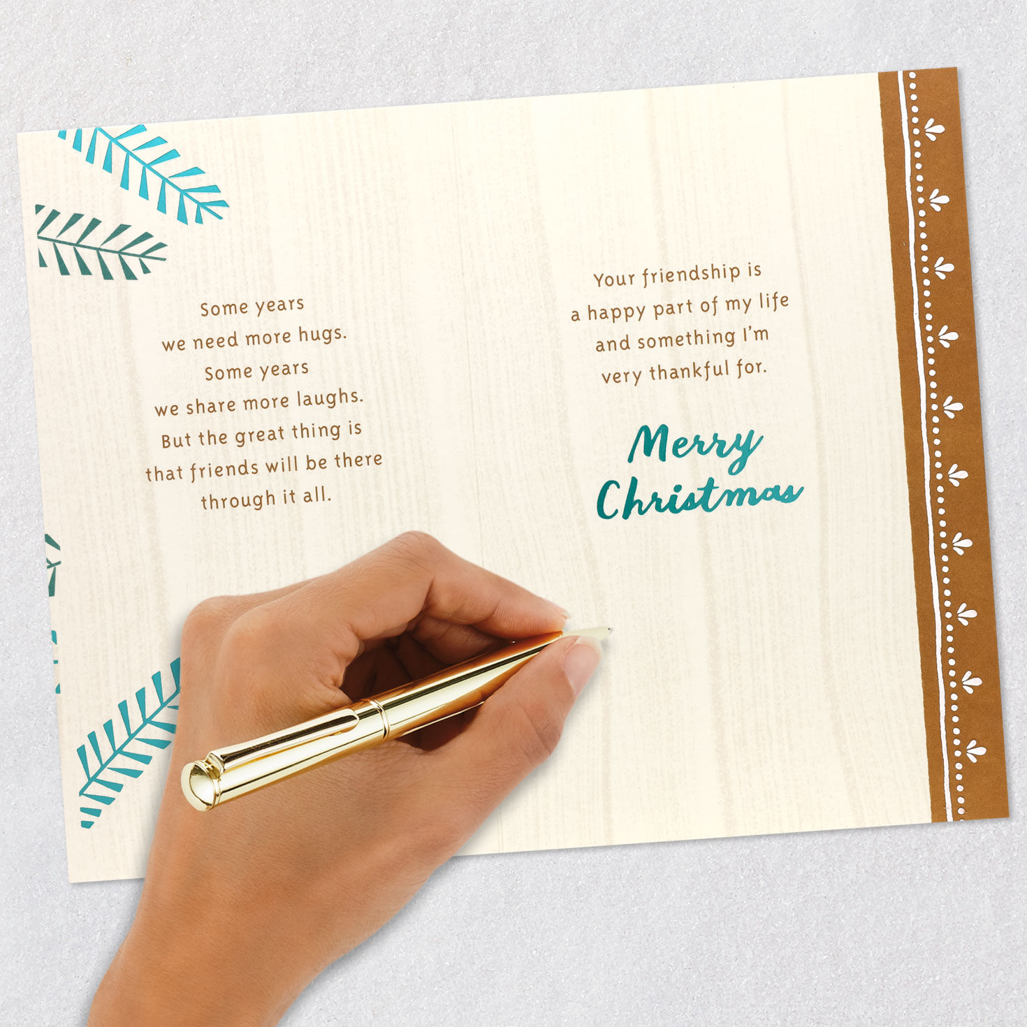Gingerbread Men Christmas Card for Friend Signing card image number 7