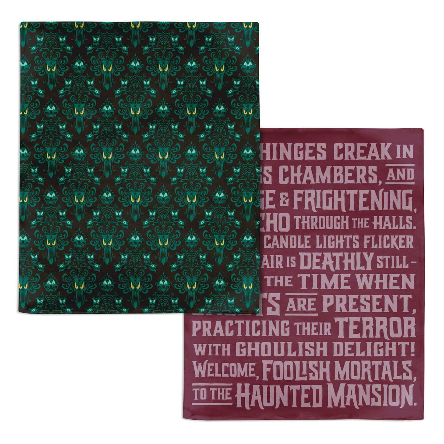 Disney The Haunted Mansion Glow-in-the-Dark Two-Sided Throw Blanket, 50x60