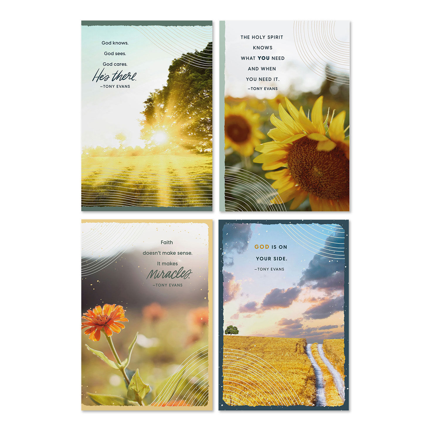 Tony Evans Assorted Religious Praying for You Cards, Box of 12
