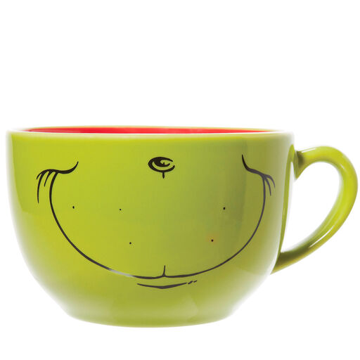 Smiling and Grimacing Grinch Latte Mug, 18 oz., 