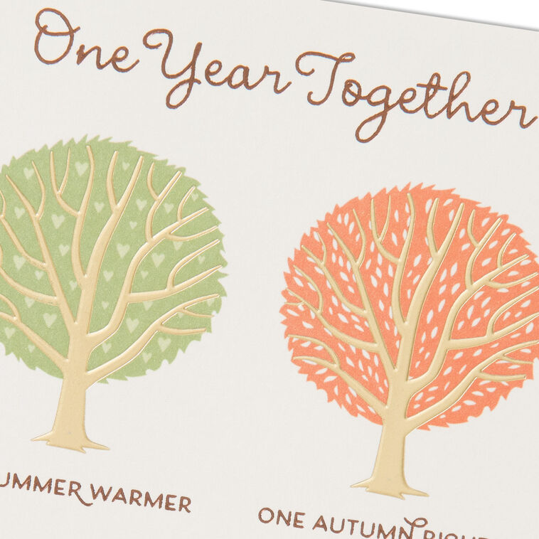 Summer, Autumn, Winter, Spring Trees First Anniversary Card, , large image number 4