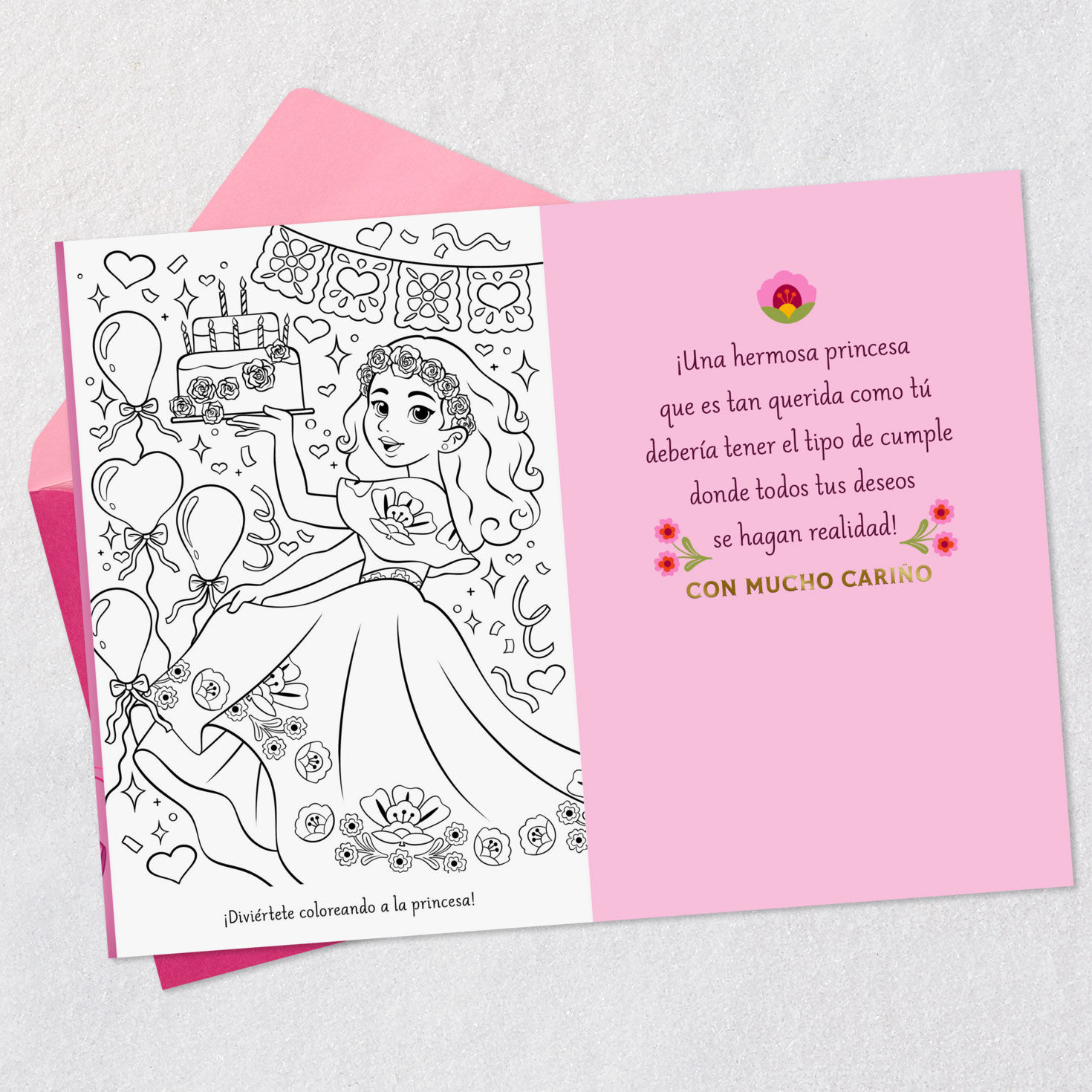 Granddaughter, You're a Princess Spanish-Language Card With Coloring Page, , large image number 4