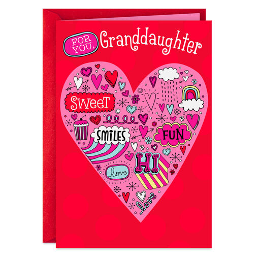 Kisses and Hugs Valentine's Day Card for Granddaughter, 
