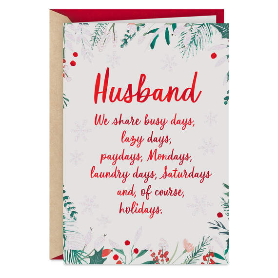 Sharing All My Days With You Christmas Card for Husband, , large image number 1