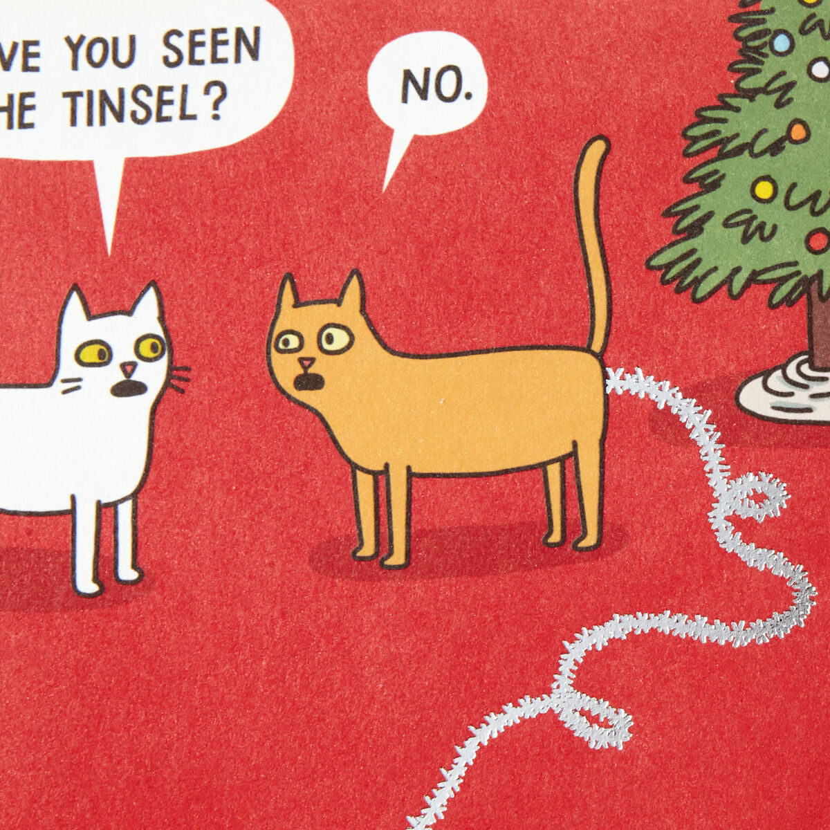 Cat Found the Tinsel Funny Christmas Card Greeting Cards Hallmark
