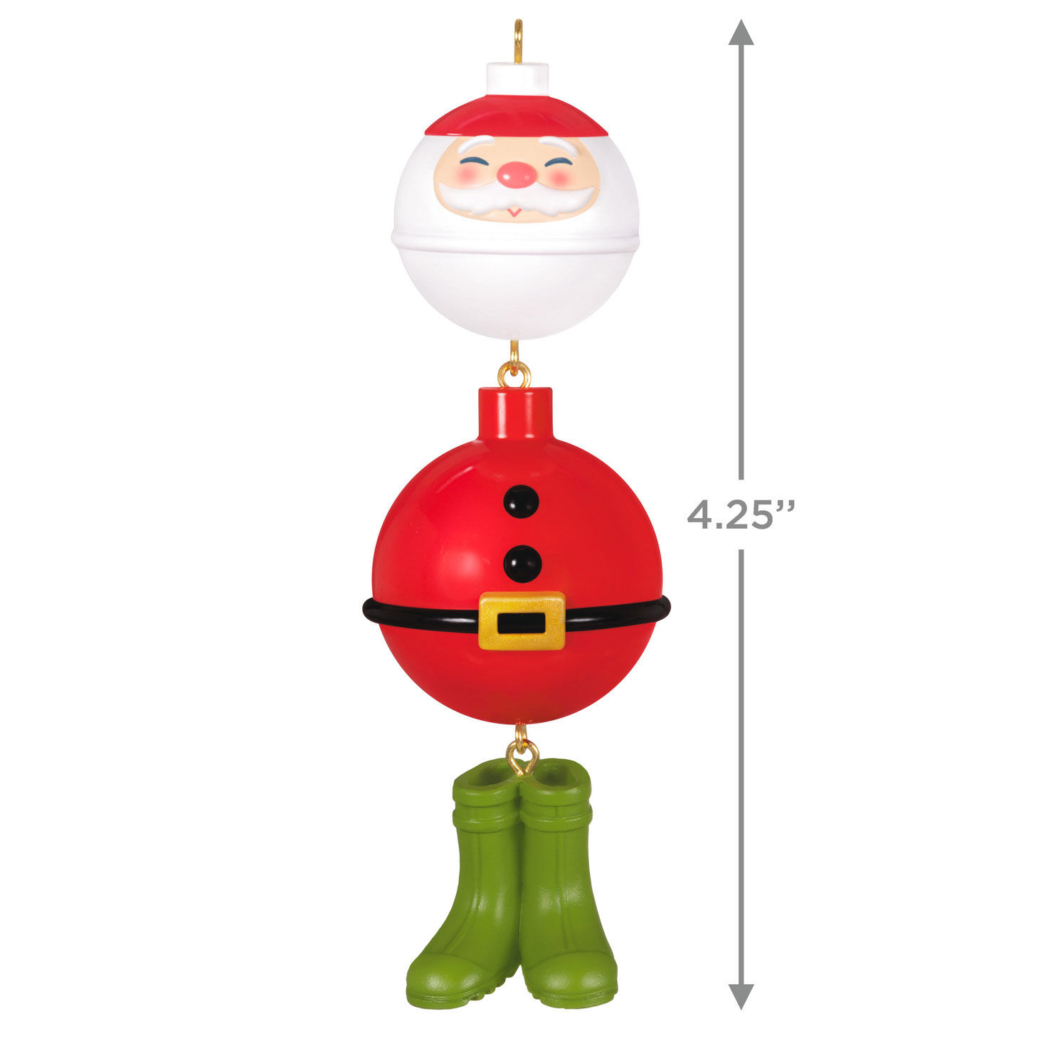 Santa Fishing Bobber Keepsake Ornament measurement image number 3