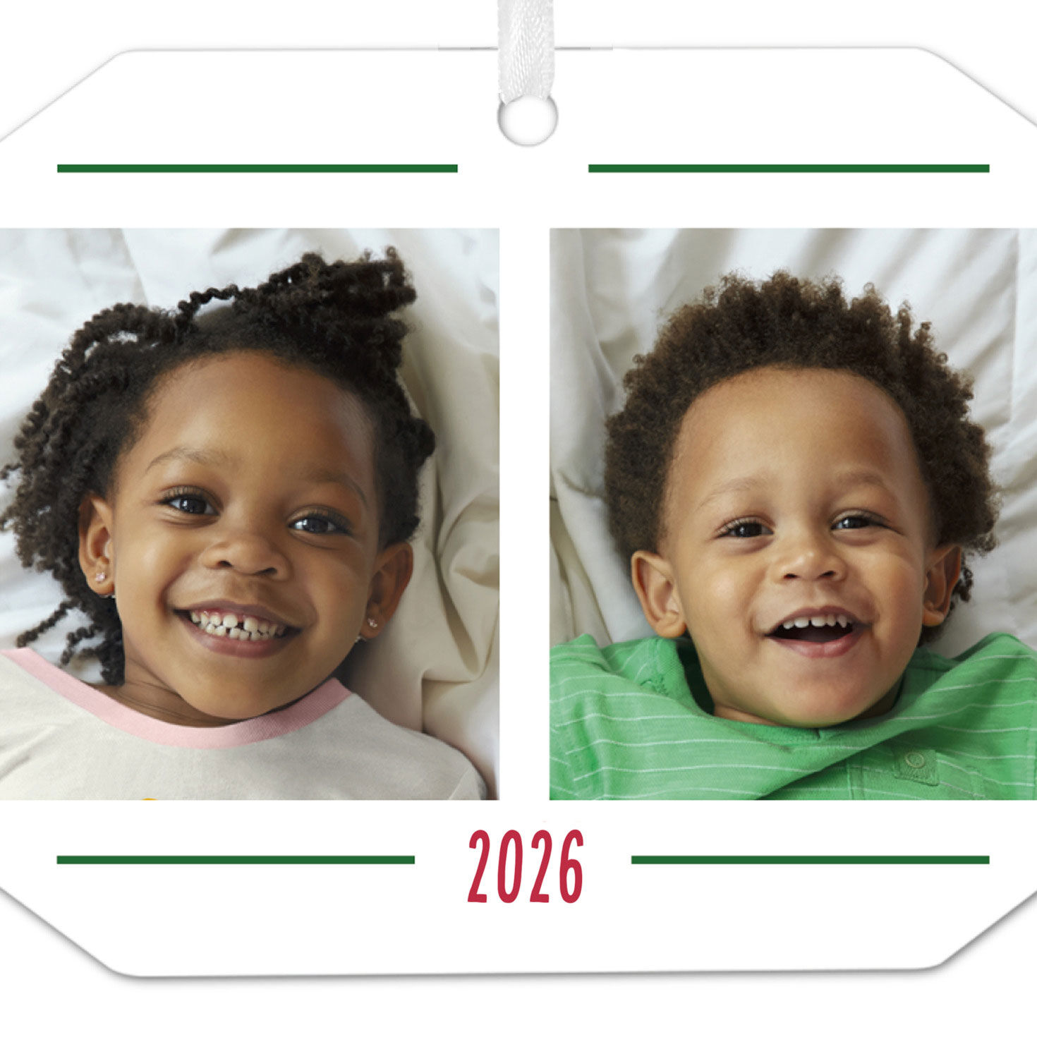 Two-Photo Personalized Christmas Ornament upclose view image number 5