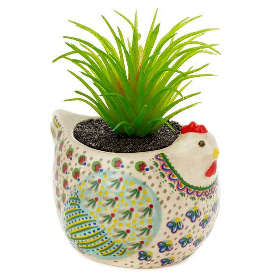 Natural Life Faux Succulent Mini Chicken Planter, 2", , large image number 1