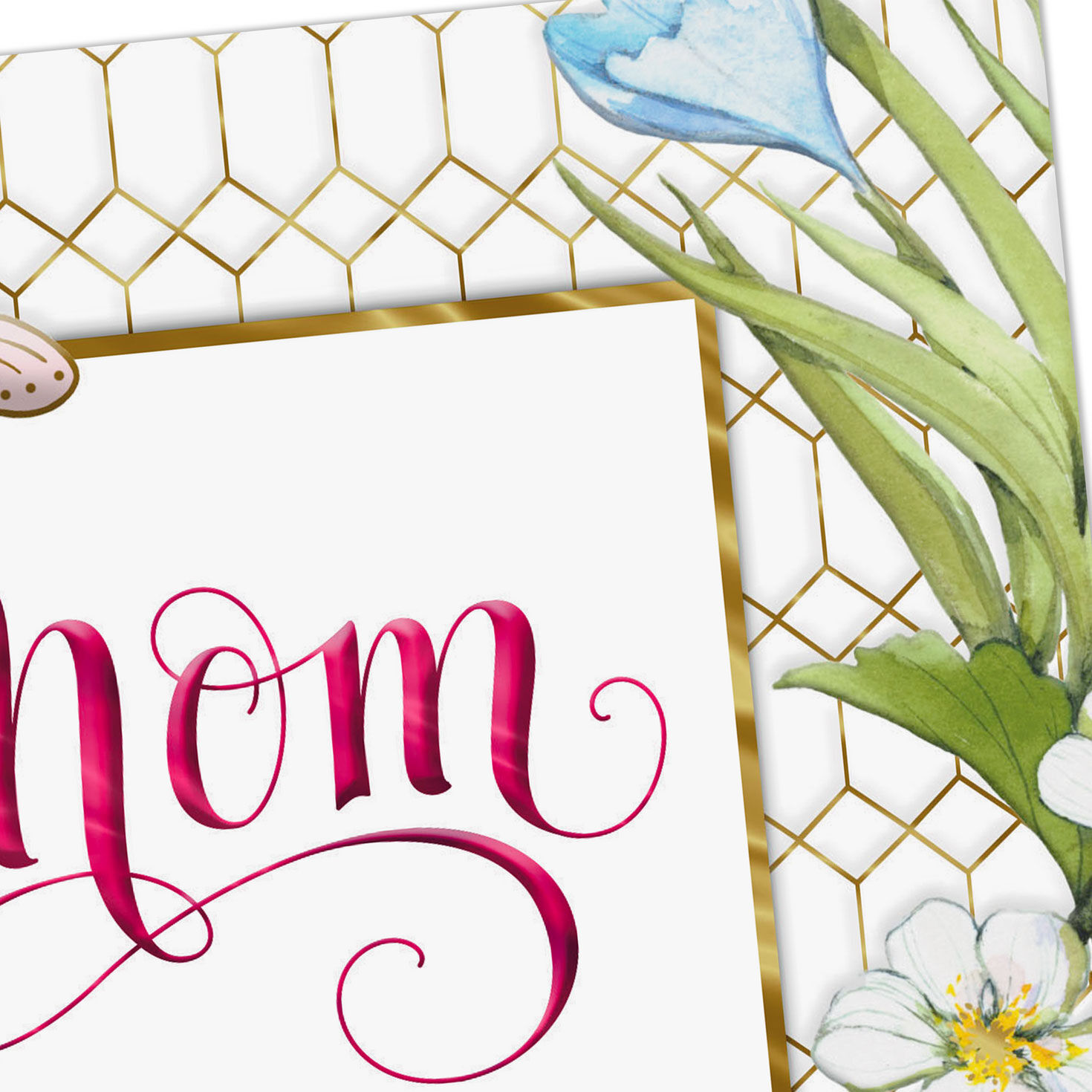 Flowers and Butterfly on Lattice Easter Card for Mom  image number 4