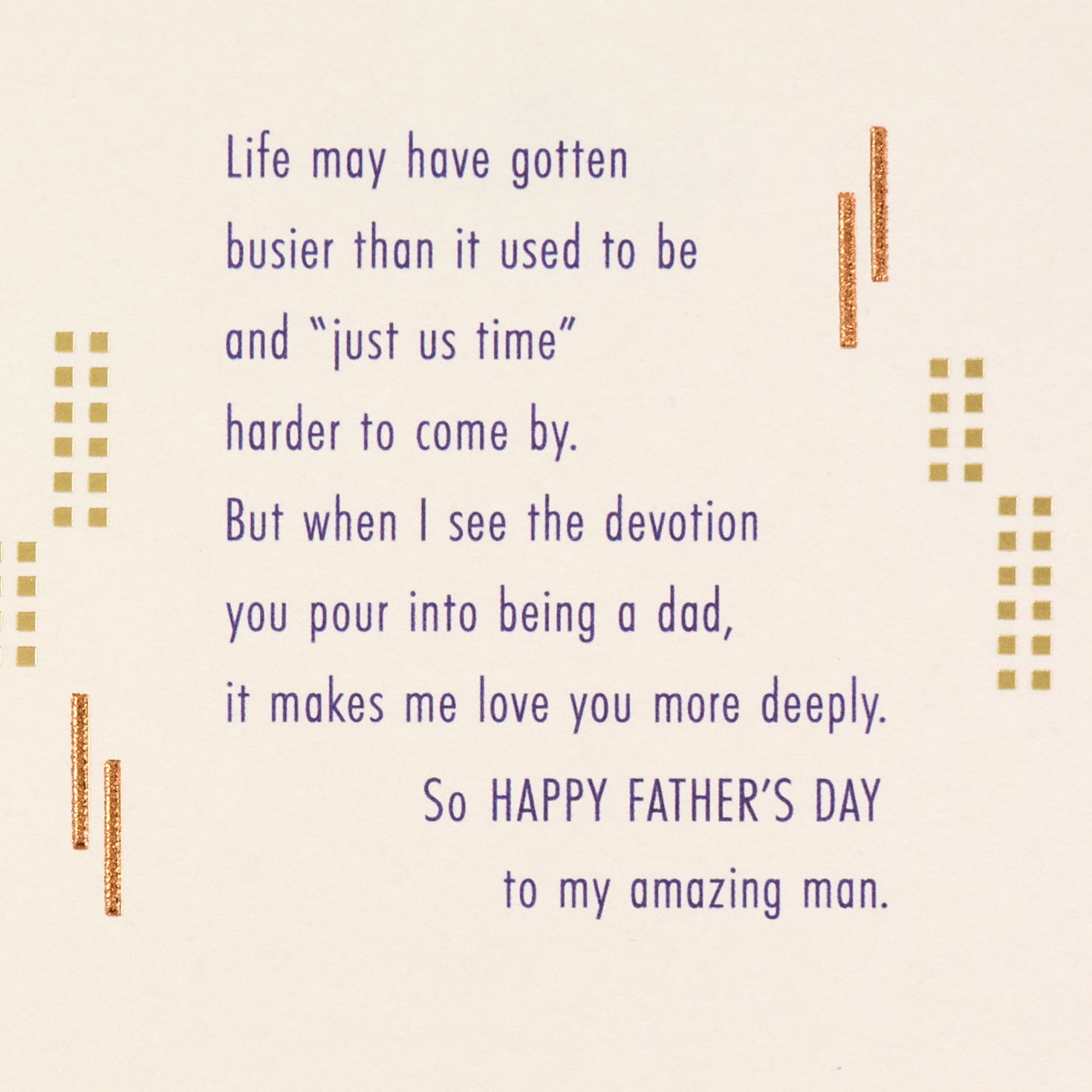 Navy and Copper Masculine Father's Day Card for Husband sentiment image number 2