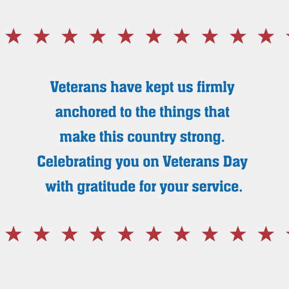 Grateful for Your Service Stars and Stripes Veterans Day Card, , large image number 2