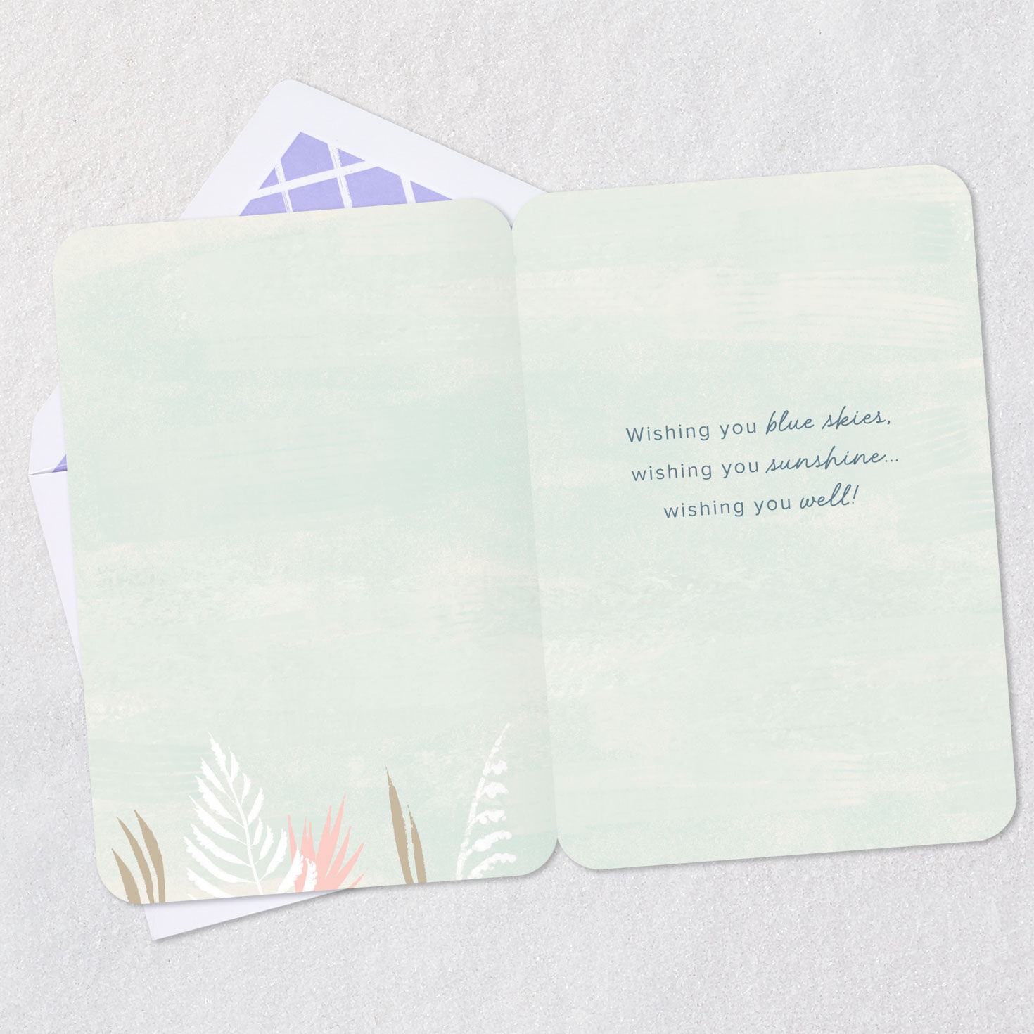 Sunny Seaside Beach Scene Get Well Card Open card with envelope image number 3