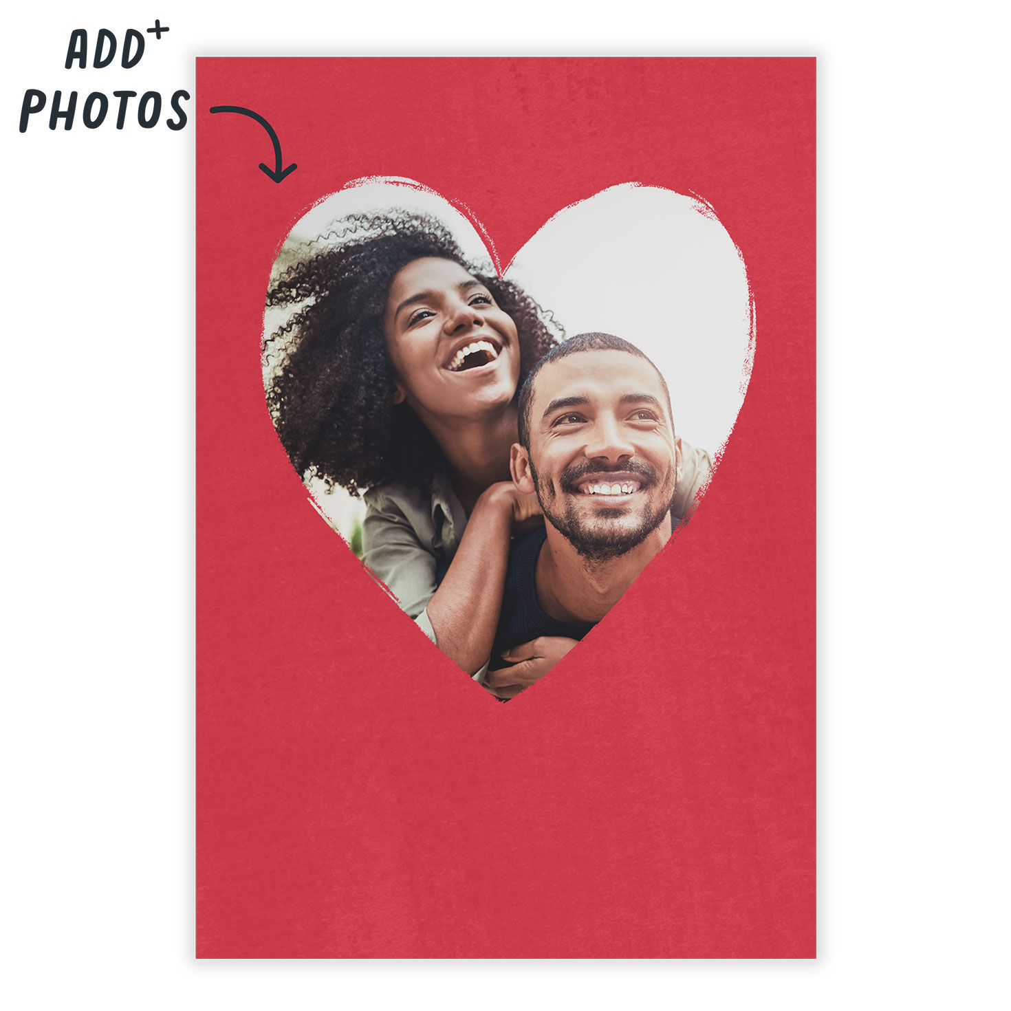 Personalized Red Heart Frame Blank Photo Card  image number 2